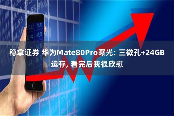 稳拿证券 华为Mate80Pro曝光: 三微孔+24GB运存, 看完后我很欣慰